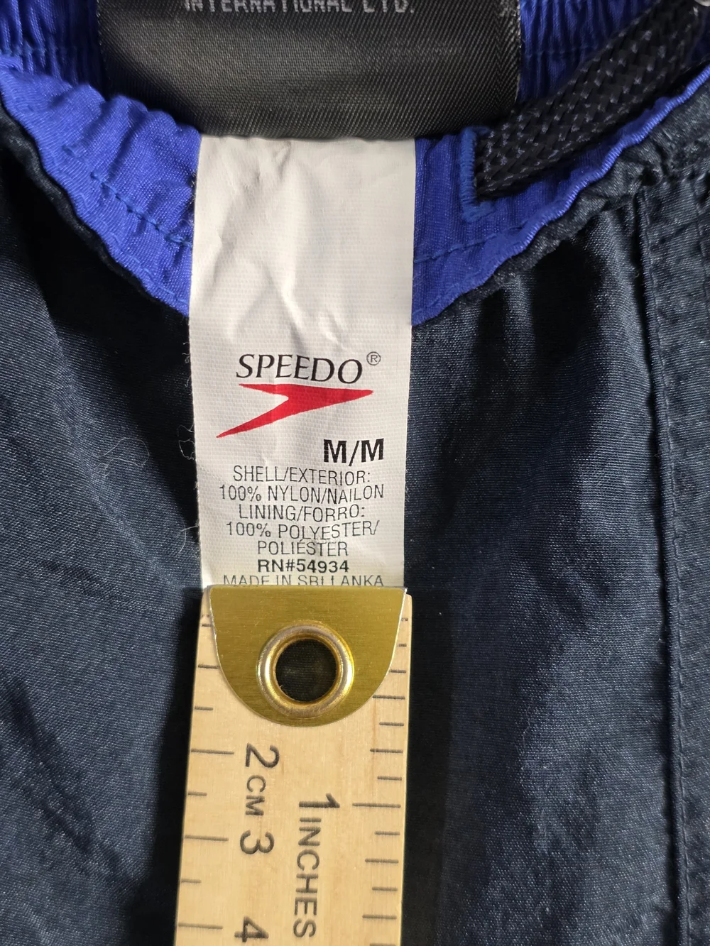VTG Speedo Men’s Navy Elastic Waist Swim Shorts Size M
